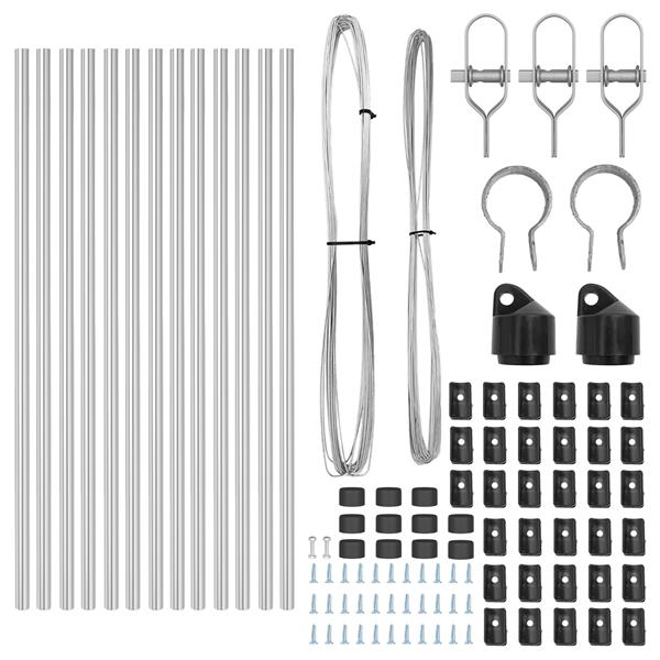 Grote foto vidaxl hekpalen 13 pcs zilver 32mm 80 cm gegalvaniseerd staal tuin en terras overige tuin en terras