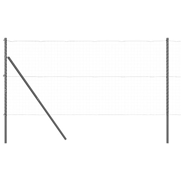 Grote foto vidaxl hekpalen 7 pcs grijs 32mm 210 cm gegalvaniseerd staal tuin en terras overige tuin en terras