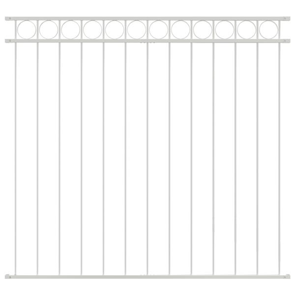 Grote foto vidaxl tuin hek wit staal tuin en terras hekken en schuttingen