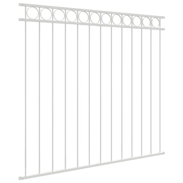 Grote foto vidaxl tuin hek wit staal tuin en terras hekken en schuttingen