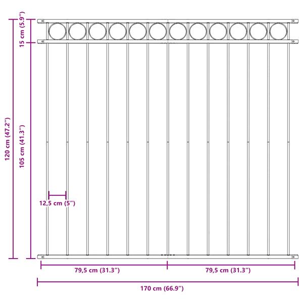 Grote foto vidaxl tuin hek wit staal tuin en terras hekken en schuttingen