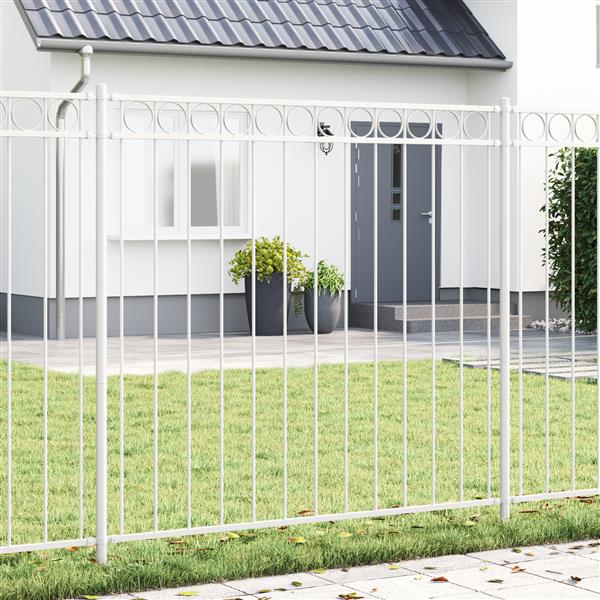 Grote foto vidaxl tuin hek wit staal tuin en terras hekken en schuttingen