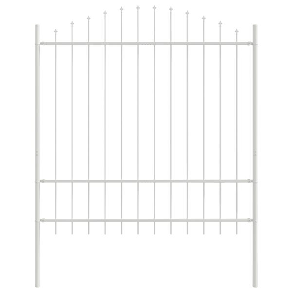 Grote foto vidaxl tuin hek wit 170 x 175 cm gepoedercoat staal tuin en terras hekken en schuttingen