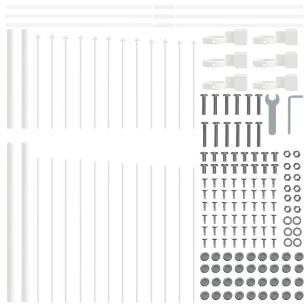 Grote foto vidaxl tuin hek wit 170 x 175 cm gepoedercoat staal tuin en terras hekken en schuttingen