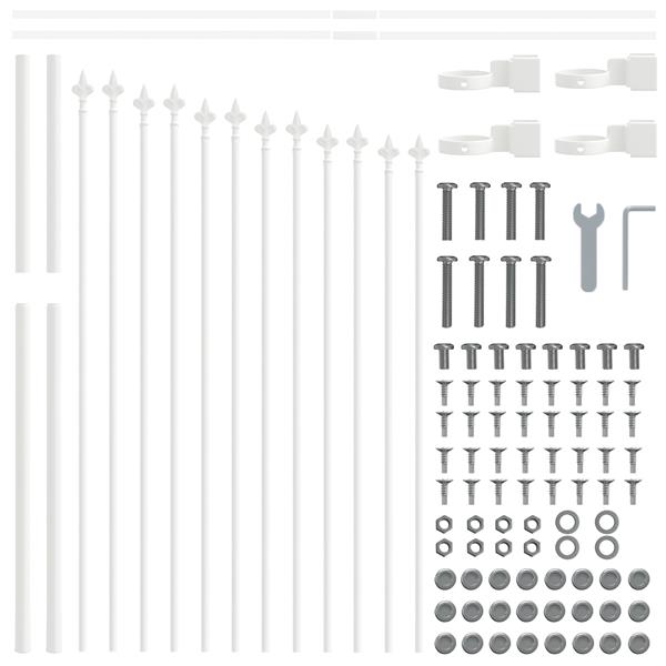 Grote foto vidaxl tuin hek wit 170 x 100 cm gepoedercoat staal tuin en terras hekken en schuttingen