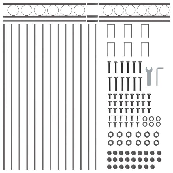 Grote foto vidaxl tuin hek grijs staal tuin en terras hekken en schuttingen