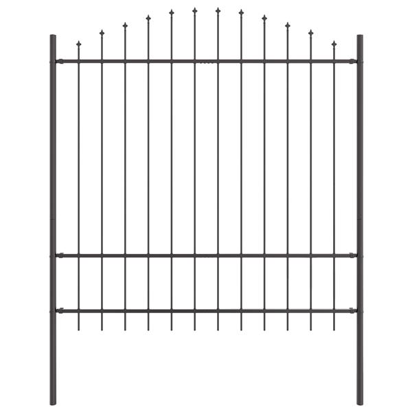 Grote foto vidaxl tuin hek grijs 170 x 175 cm gepoedercoat staal tuin en terras hekken en schuttingen