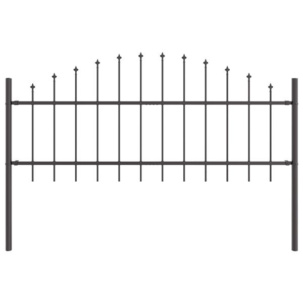 Grote foto vidaxl tuin hek grijs 170 x 75 cm gepoedercoat staal tuin en terras hekken en schuttingen