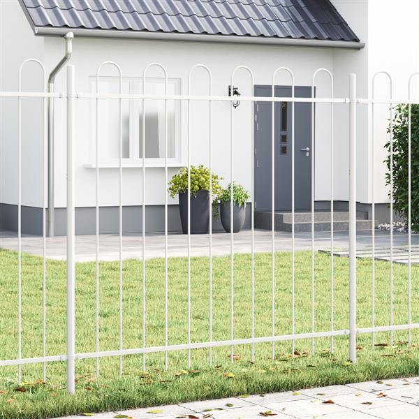Grote foto vidaxl tuin hek wit 1.7 x 1.5 m poedergecoat staal tuin en terras hekken en schuttingen