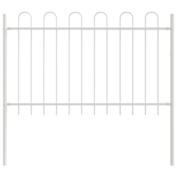 Grote foto vidaxl tuin hek wit 1.7 x 0.8 m poedergecoat staal tuin en terras hekken en schuttingen