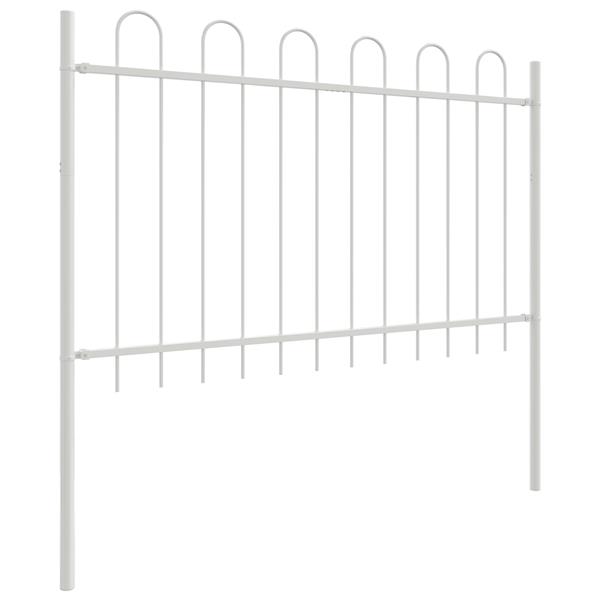 Grote foto vidaxl tuin hek wit 1.7 x 0.8 m poedergecoat staal tuin en terras hekken en schuttingen
