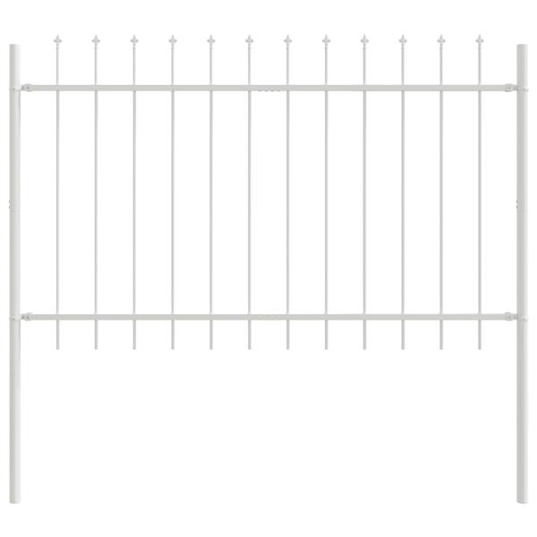 Grote foto vidaxl tuin hek wit 1.7 x 1 m poedergecoat staal tuin en terras hekken en schuttingen