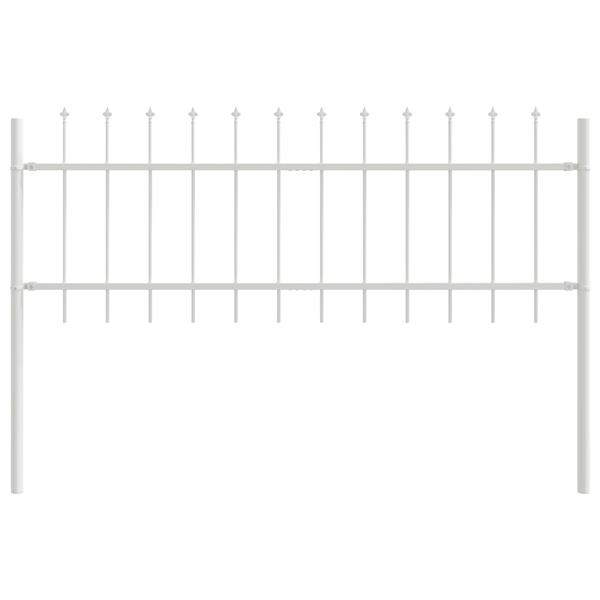 Grote foto vidaxl tuin hek wit 1.7 x 0.6 m poedergecoat staal tuin en terras hekken en schuttingen