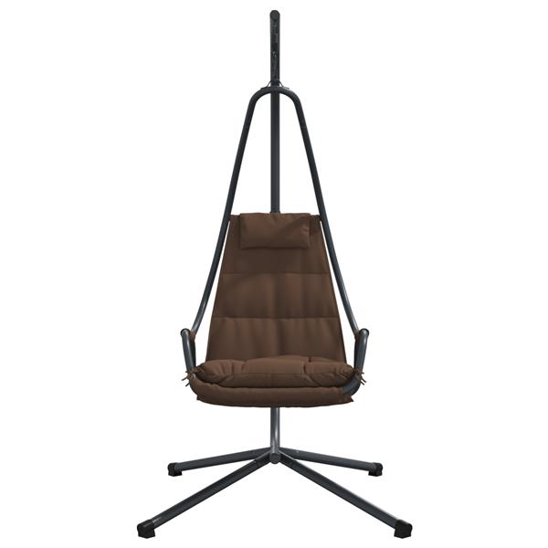 Grote foto vidaxl hangende ei stoel koffiebruin 94 x 107 x 196.5 cm staal tuin en terras tuinmeubelen