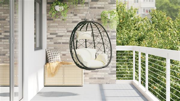 Grote foto vidaxl hangende ei stoel cr mewit 91.5 x 60 x 110 cm poly rattan tuin en terras tuinmeubelen