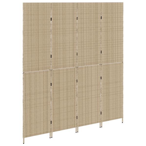 Grote foto vidaxl kamerscherm beige 196 x 200 cm poly rattan huis en inrichting overige huis en inrichting