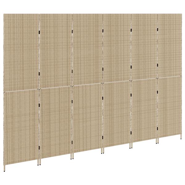 Grote foto vidaxl kamerscherm beige 292 x 180 cm poly rattan huis en inrichting overige huis en inrichting