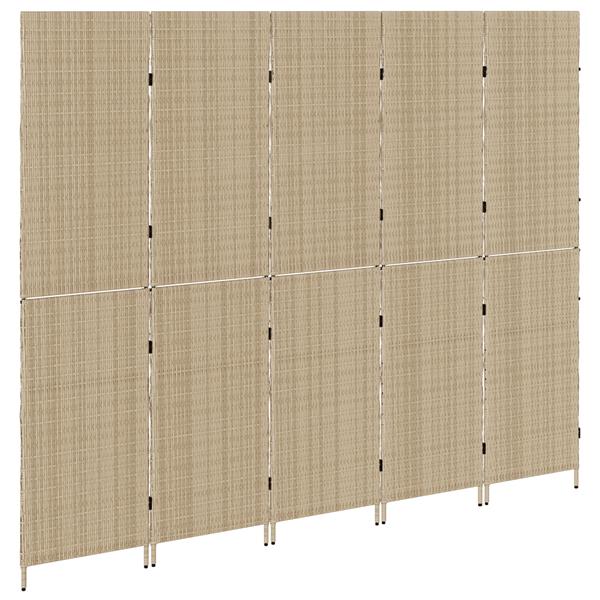 Grote foto vidaxl kamerscherm beige 242 x 180 cm poly rattan huis en inrichting overige huis en inrichting