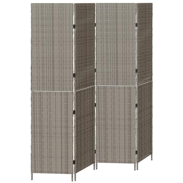 Grote foto vidaxl kamerscherm grijs 195 x 180 cm poly rattan huis en inrichting overige huis en inrichting