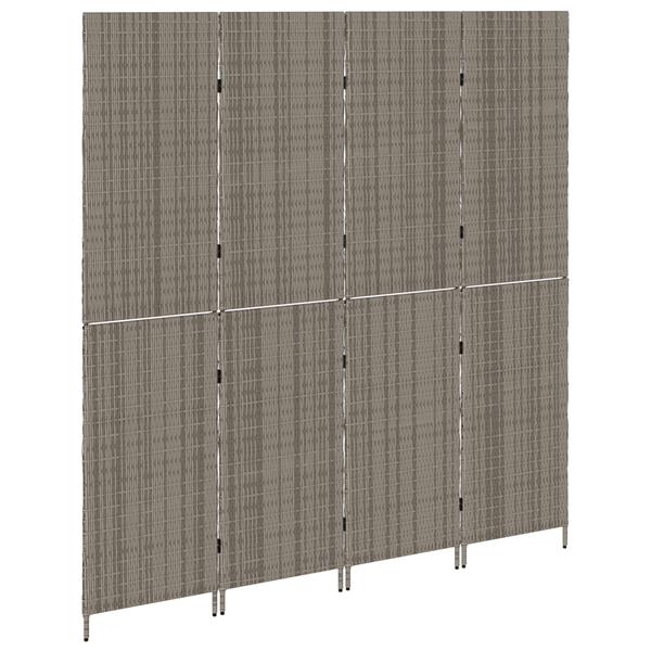 Grote foto vidaxl kamerscherm grijs 195 x 180 cm poly rattan huis en inrichting overige huis en inrichting