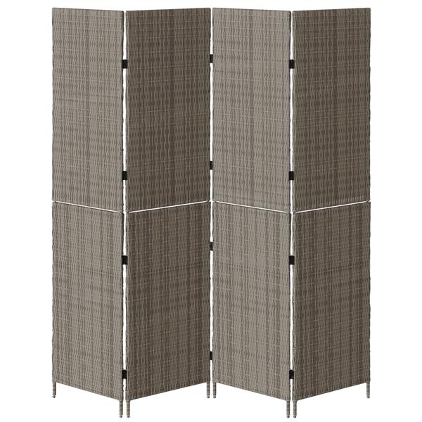 Grote foto vidaxl kamerscherm grijs 195 x 180 cm poly rattan huis en inrichting overige huis en inrichting