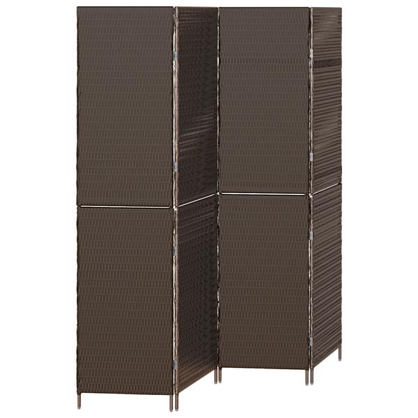 Grote foto vidaxl kamerscherm bruin 195 x 180 cm poly rattan huis en inrichting overige huis en inrichting