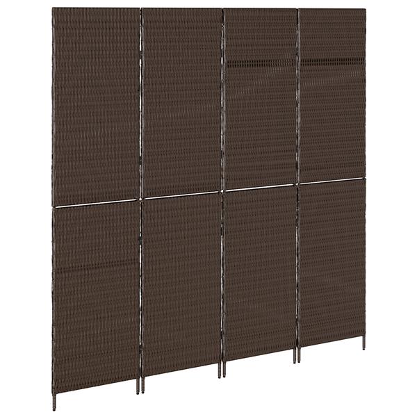 Grote foto vidaxl kamerscherm bruin 195 x 180 cm poly rattan huis en inrichting overige huis en inrichting