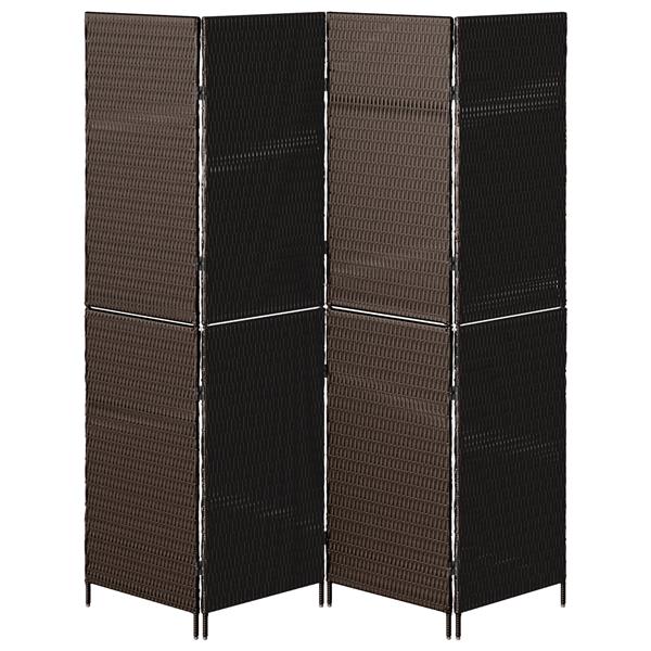 Grote foto vidaxl kamerscherm bruin 195 x 180 cm poly rattan huis en inrichting overige huis en inrichting