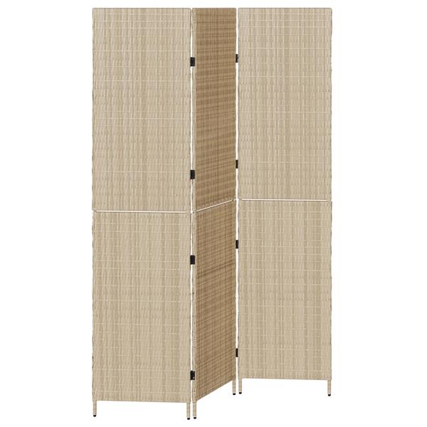 Grote foto vidaxl kamerscherm beige 147 x 180 cm poly rattan huis en inrichting overige huis en inrichting