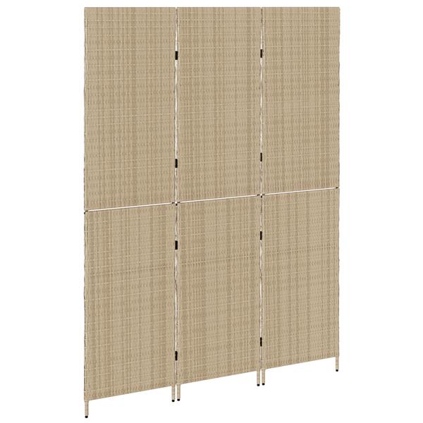 Grote foto vidaxl kamerscherm beige 147 x 180 cm poly rattan huis en inrichting overige huis en inrichting