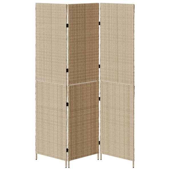 Grote foto vidaxl kamerscherm beige 147 x 180 cm poly rattan huis en inrichting overige huis en inrichting
