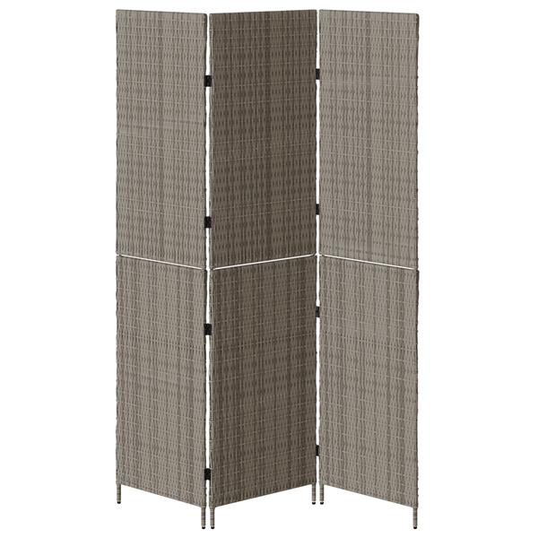 Grote foto vidaxl kamerscherm grijs 147 x 180 cm poly rattan huis en inrichting overige huis en inrichting
