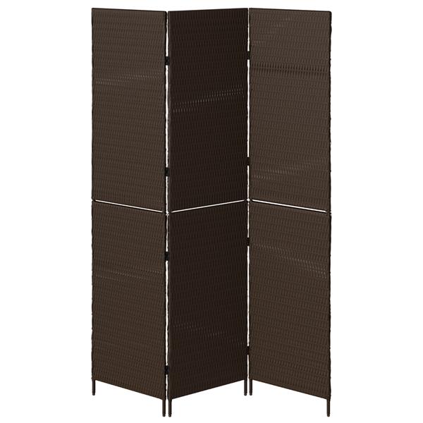 Grote foto vidaxl kamerscherm bruin 146 x 180 cm poly rattan huis en inrichting overige huis en inrichting