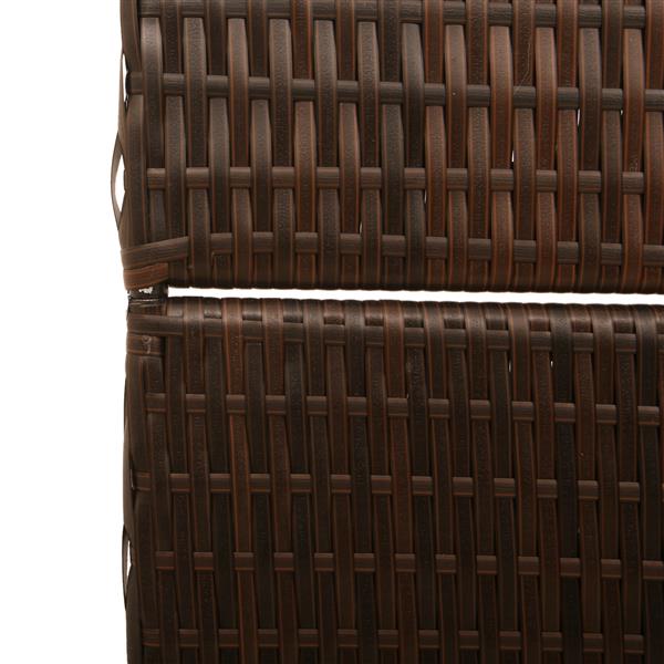 Grote foto vidaxl kamerscherm bruin 146 x 180 cm poly rattan huis en inrichting overige huis en inrichting