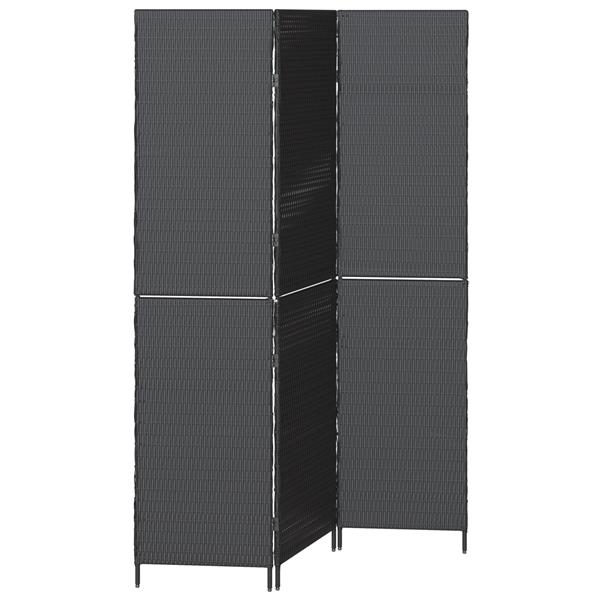 Grote foto vidaxl kamerscherm zwart 146 x 180 cm poly rattan huis en inrichting overige huis en inrichting