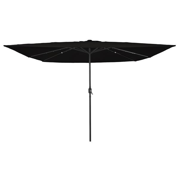 Grote foto vidaxl tuinparasol zwart 295 x 295 x 245 cm polyester en staal tuin en terras overige tuin en terras