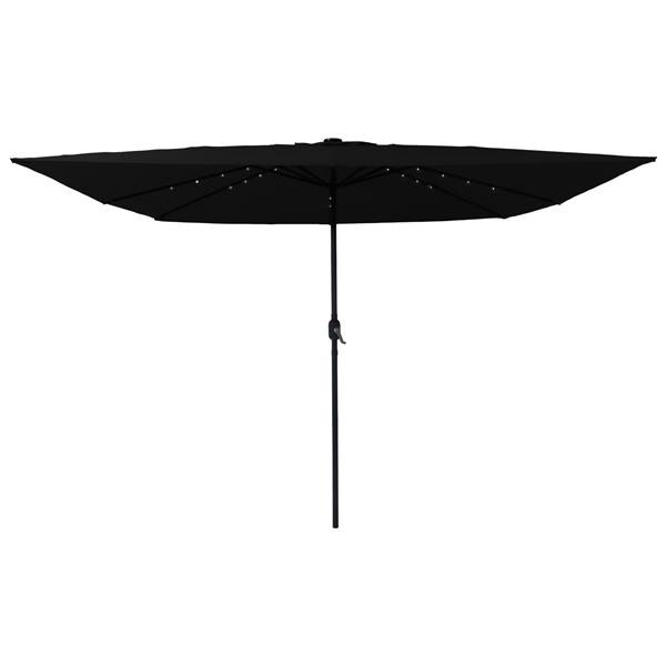 Grote foto vidaxl tuinparasol zwart 295 x 295 x 245 cm polyester en staal tuin en terras overige tuin en terras