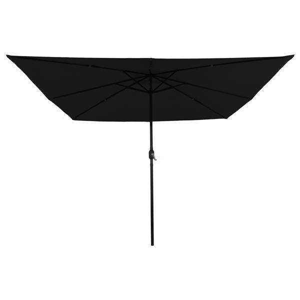 Grote foto vidaxl tuinparasol zwart 295 x 295 x 245 cm polyester en staal tuin en terras overige tuin en terras