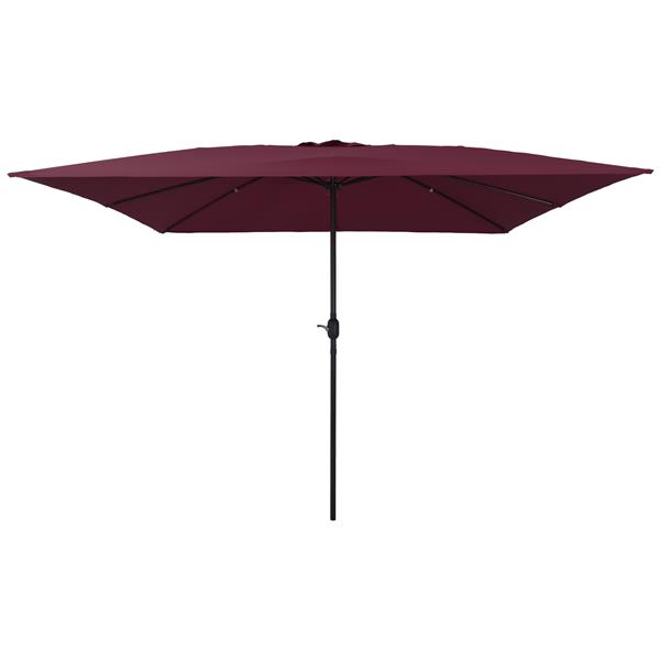 Grote foto vidaxl tuinparasol rood en zwart 295 x 295 x 245 cm polyester en staal tuin en terras overige tuin en terras