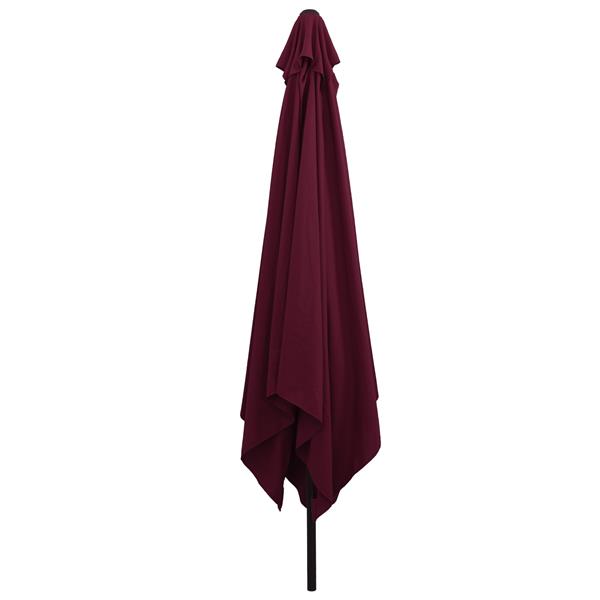 Grote foto vidaxl tuinparasol rood en zwart 295 x 295 x 245 cm polyester en staal tuin en terras overige tuin en terras