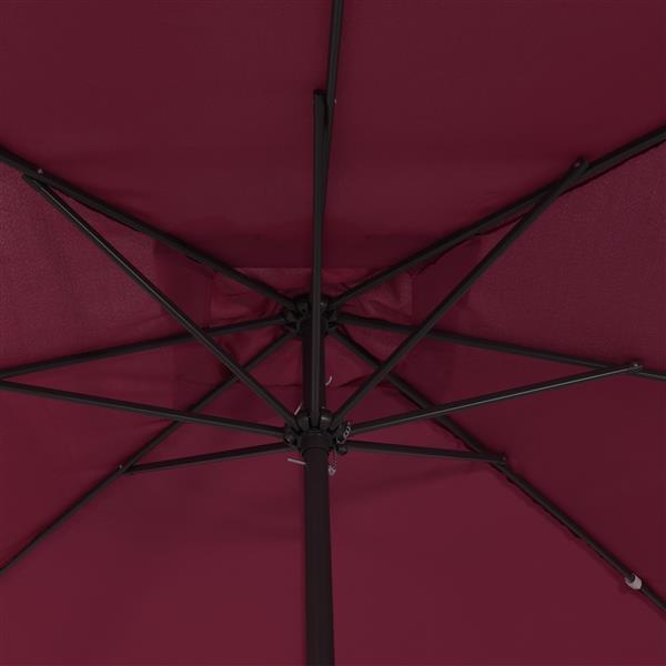 Grote foto vidaxl tuinparasol rood en zwart 295 x 295 x 245 cm polyester en staal tuin en terras overige tuin en terras
