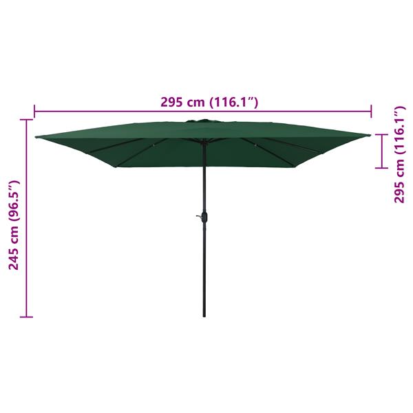 Grote foto vidaxl tuinparasol groen en zwart 295 x 295 x 245 cm tuin en terras overige tuin en terras