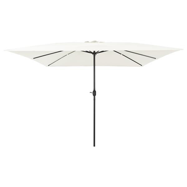 Grote foto vidaxl tuinparasol wit en zwart 295 x 295 x 245 cm polyester en staal tuin en terras overige tuin en terras