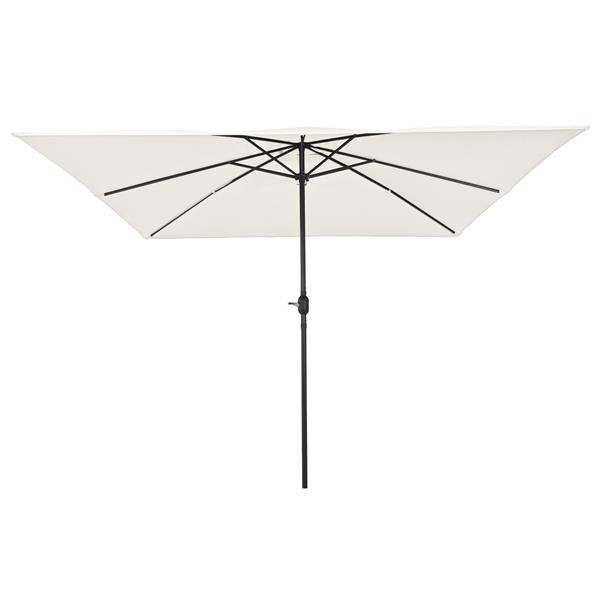 Grote foto vidaxl tuinparasol wit en zwart 295 x 295 x 245 cm polyester en staal tuin en terras overige tuin en terras