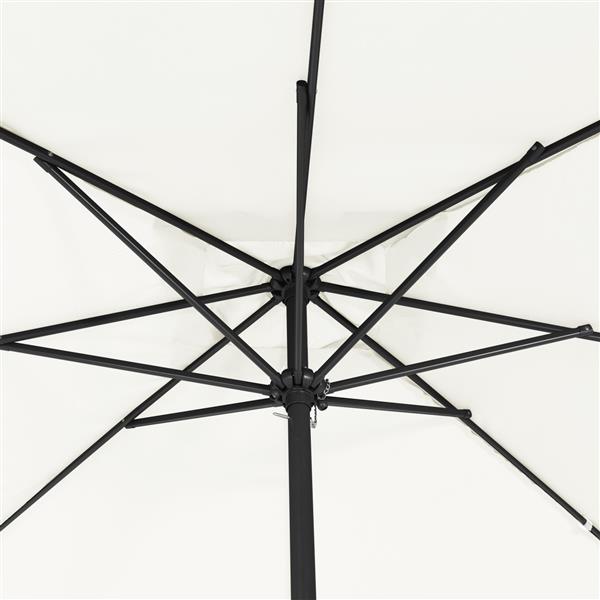 Grote foto vidaxl tuinparasol wit en zwart 295 x 295 x 245 cm polyester en staal tuin en terras overige tuin en terras