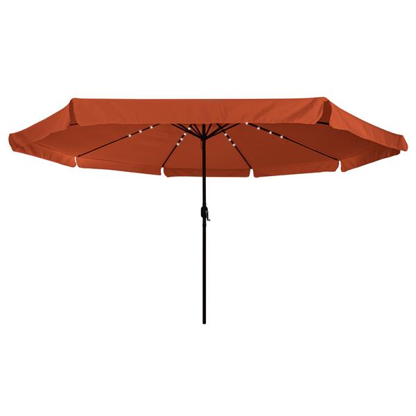 Grote foto vidaxl tuinparasol rood en zwart 395 x 395 x 245 cm polyester en staal tuin en terras overige tuin en terras