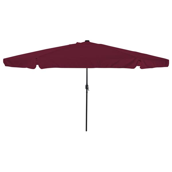 Grote foto vidaxl tuinparasol rood en zwart 395 x 395 x 245 cm polyester en staal tuin en terras overige tuin en terras