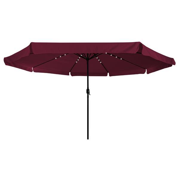 Grote foto vidaxl tuinparasol rood en zwart 395 x 395 x 245 cm polyester en staal tuin en terras overige tuin en terras