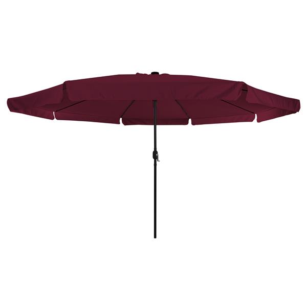 Grote foto vidaxl tuinparasol rood en zwart 395 x 395 x 245 cm polyester en staal tuin en terras overige tuin en terras