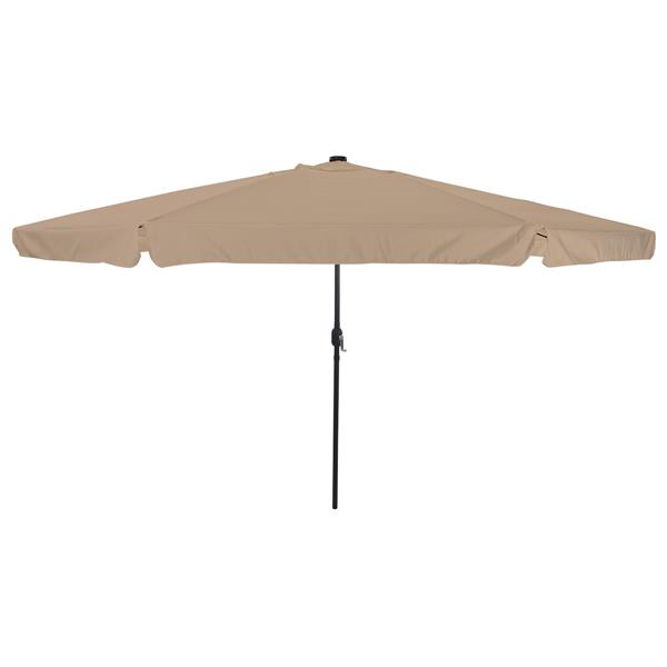 Grote foto vidaxl tuinparasol taupe 395 x 395 x 245 cm polyester tuin en terras overige tuin en terras
